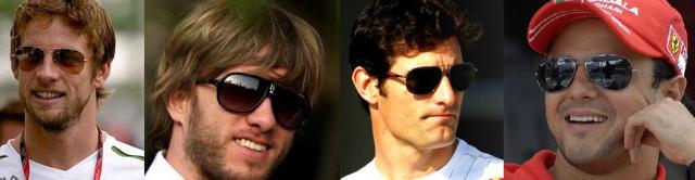 Button, Heidfeld, Webber and Massa